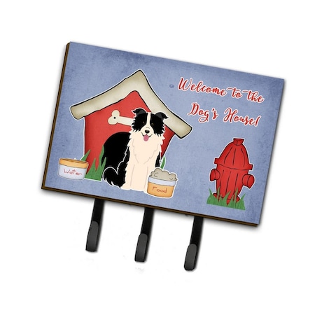 Carolines Treasures Dog House Collection Border Collie Black and White Leash or Key Holder BB2872TH68